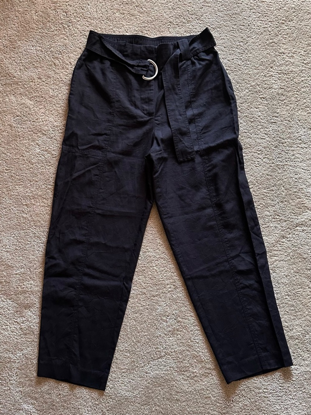 ZARA Black High-Waisted Belted Pants - size S